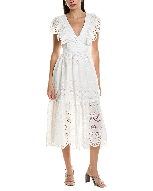 REVERIEE Eyelet Maxi Dress