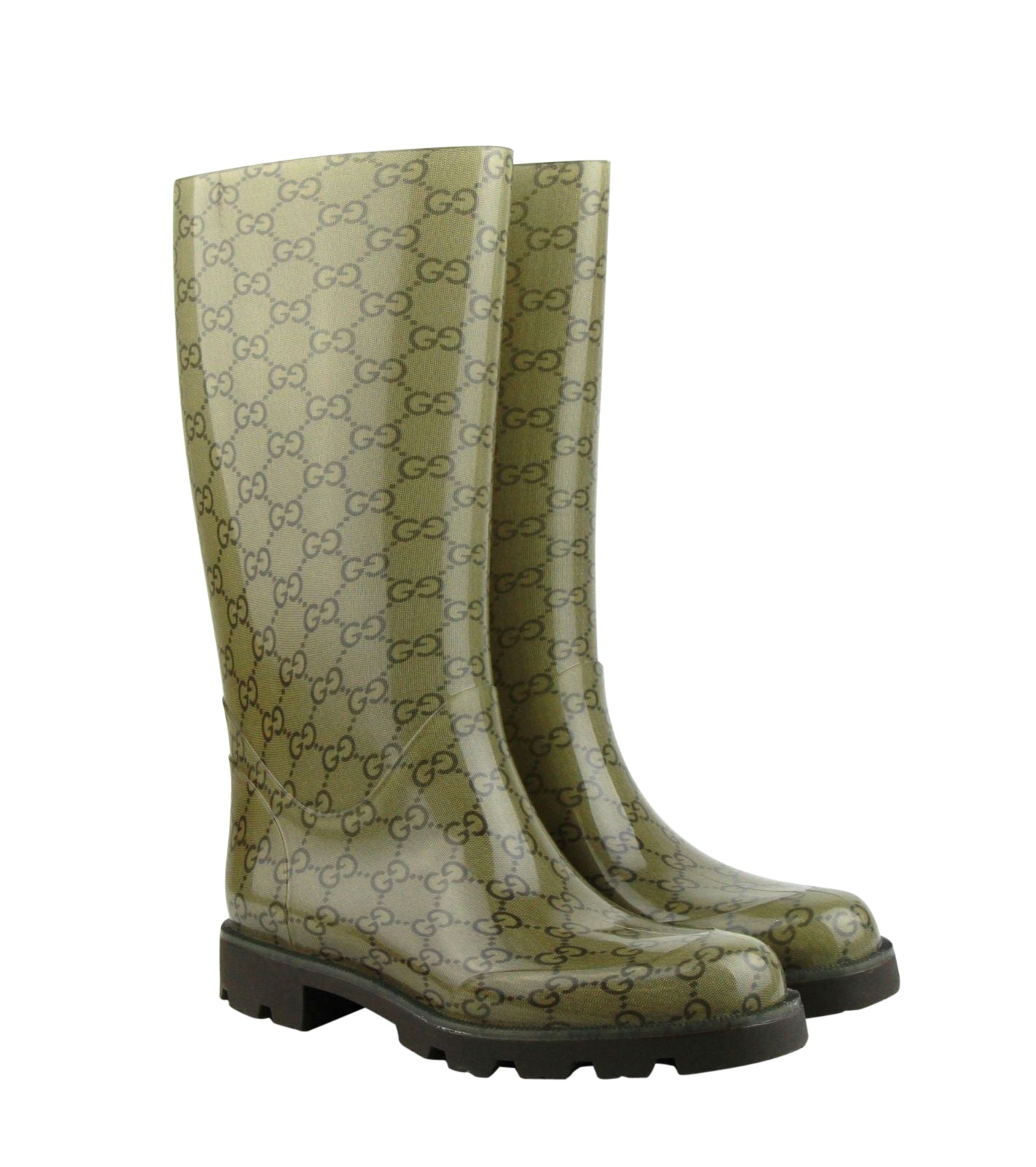 Gucci Women's Guccissima Pattern Rubber Rain Boots