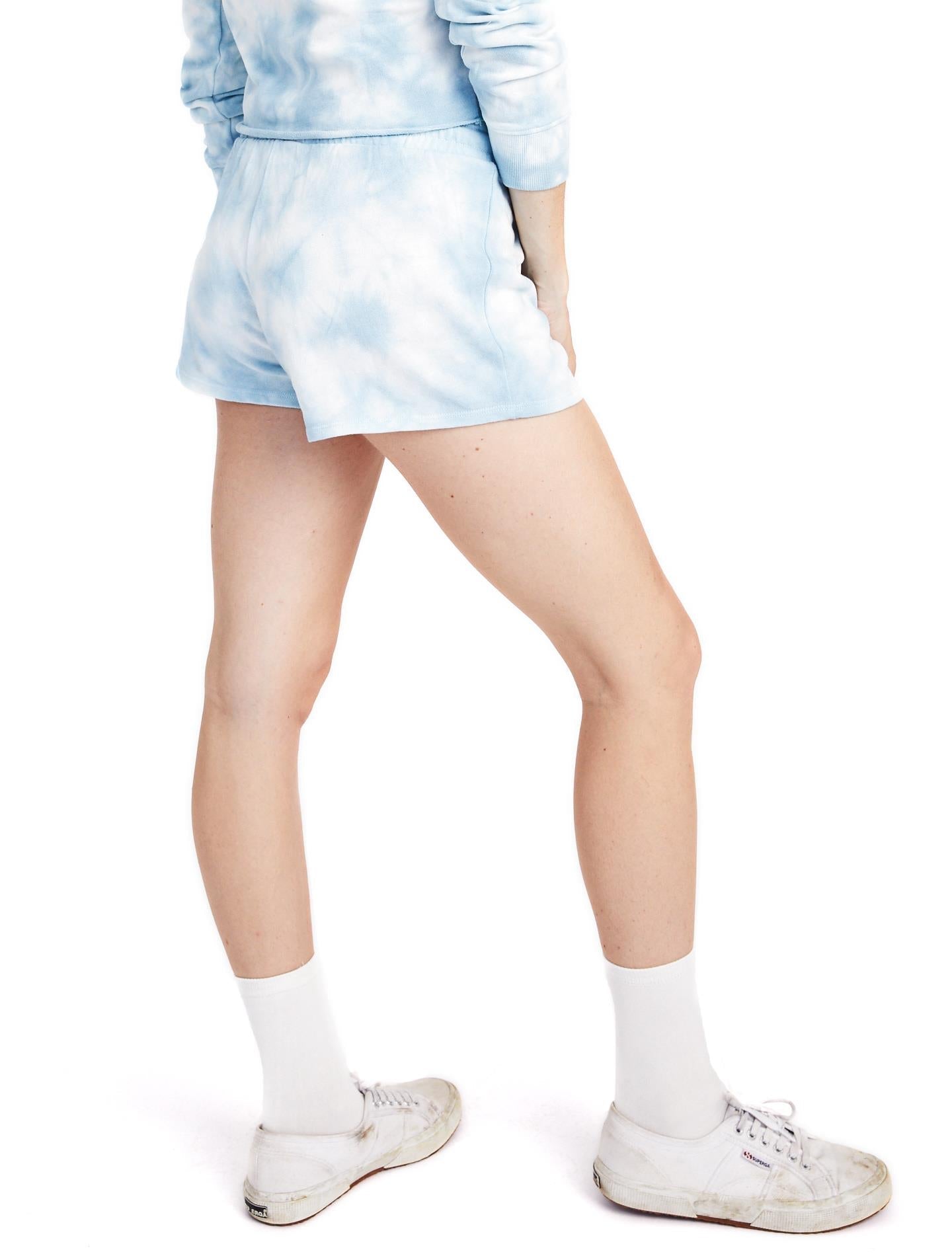 Cozy Terry Shorts (Sky Blue Tie-Dye)