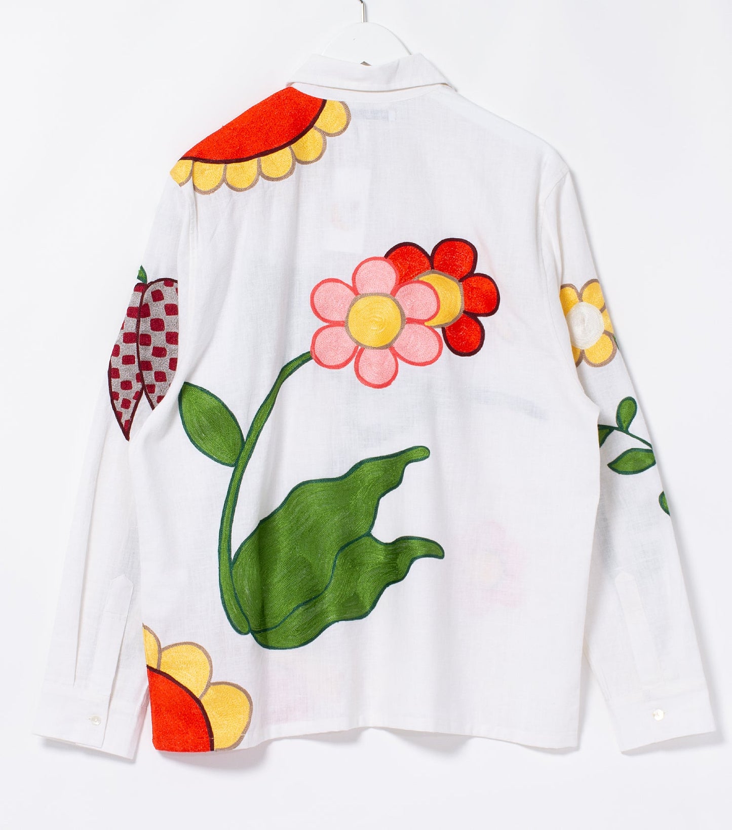 BOTICELLI EMBROIDERED FLOWER SHIRT (WHITE)