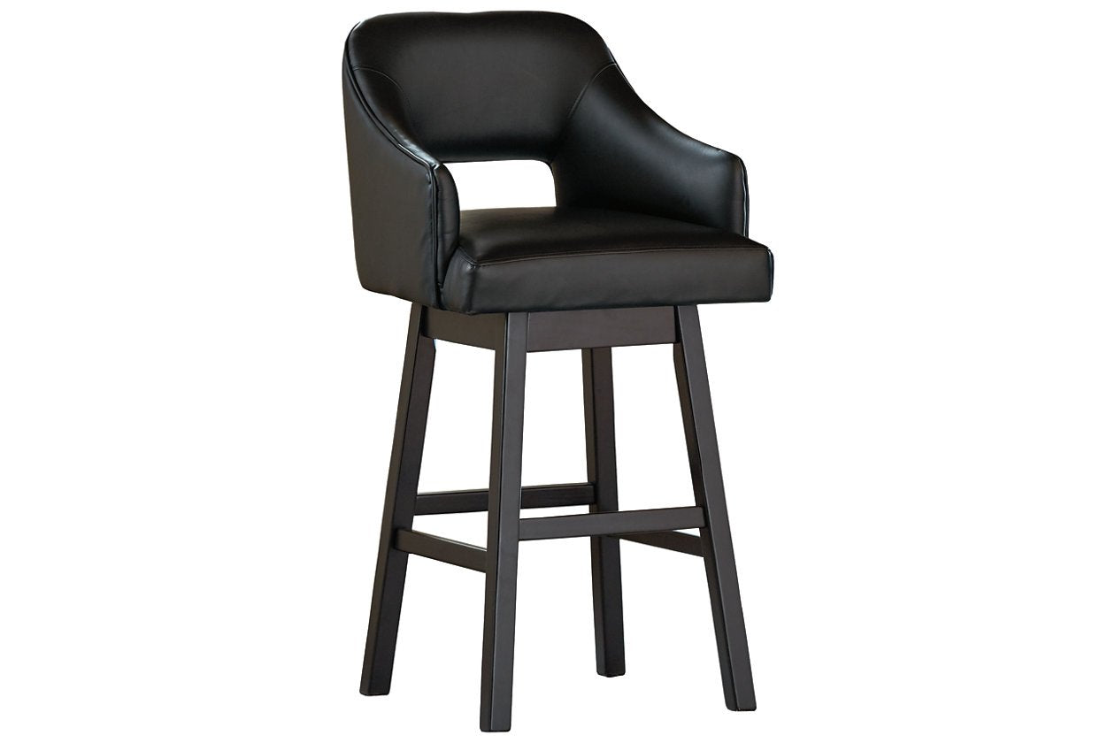 Tallenger Black/Dark Brown Bar Height Bar Stool (Set of 2)