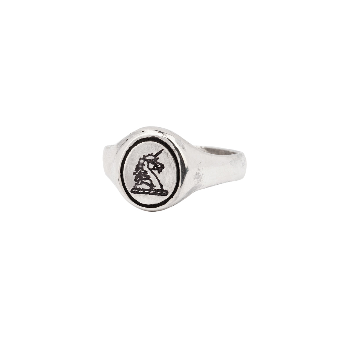 Unicorn Oval Signet Ring