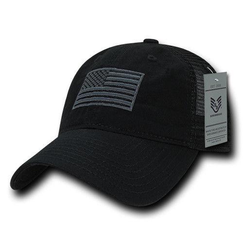 USA Flag Tonal Patriotic Relaxed Fit Trucker Cotton Baseball Caps Hats